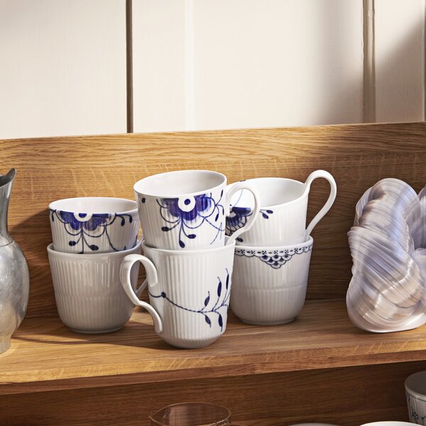Porcelánový hrnček s uškom Blue Fluted Mega 380 ml – set 2 ks