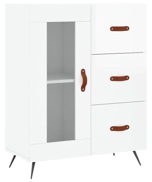 Komoda lesklá biela 69,5x34x90 cm spracované drevo