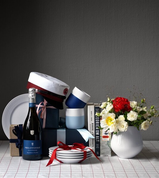 Porcelánový hrnček Fluted Contrast Mega Blue 350 ml