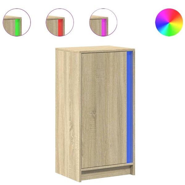 Komoda s LED dub sonoma 42,5x34x85 cm kompozitné drevo