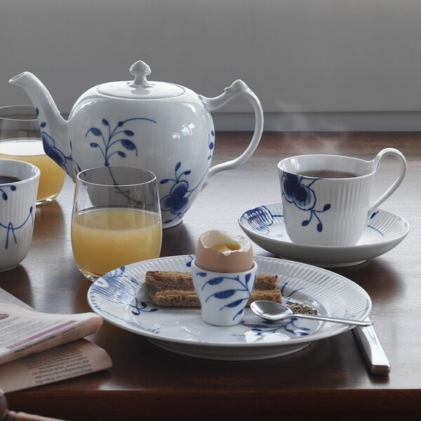 Porcelánová šálka s podšálkou Blue Fluted Mega 240 ml