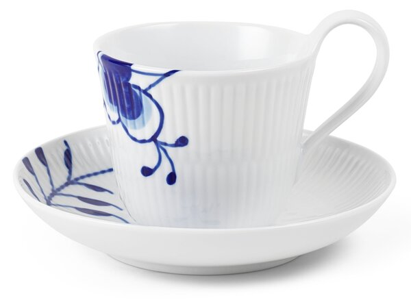 Porcelánová šálka s podšálkou Blue Fluted Mega 240 ml