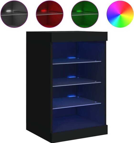 Komoda s LED svetlami čierna 41x37x67 cm