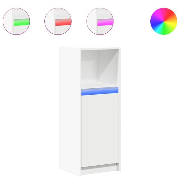 Komoda s LED biela 38x34x100 cm kompozitné drevo