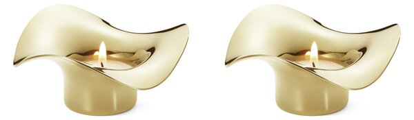Pozlátený svietnik na čajovú sviečku Cobra Gold – set 2 ks