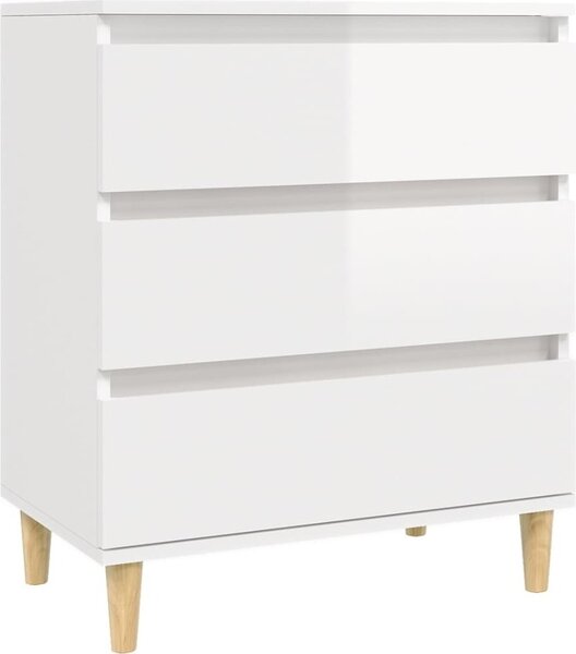Komoda vysoký lesk biela 60x35x70 cm spracované drevo