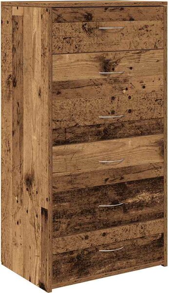 Komoda so 6 zásuvkami, staré drevo 50x34x96cm, kompozitné drevo