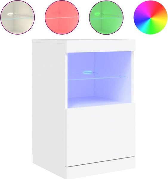 Komoda s LED svetlami biela 41x37x67 cm