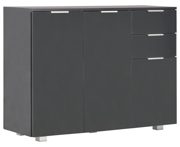 Komoda čierna 107x35x80,5 cm vysokolesklá