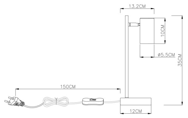 Globo 57910TG - Stolná lampa ROBBY 1xGU10/5W/230V šedá/hnedá