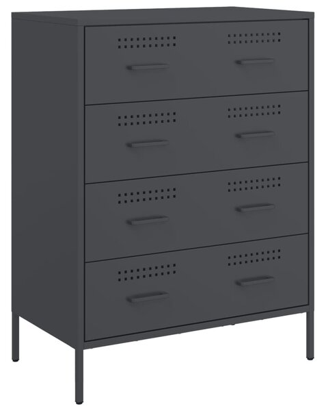 Komoda antracitová 68x39x89 cm oceľ