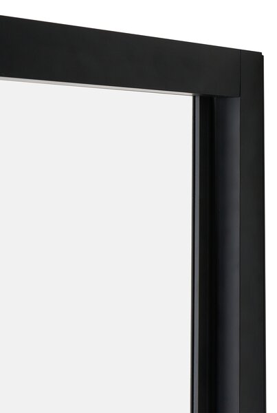 Skladacie sprchové dvere čierne tvrdené sklo hliníkový rám 80 x 190 cm transparentné moderný štýl kúpeľňa