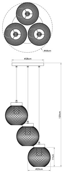 Globo 15663-3H - Luster na lanku PABLO 3xE27/60W/230V