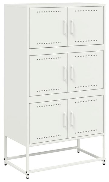 Komoda biela 68,5x38,5x123,5 cm oceľ