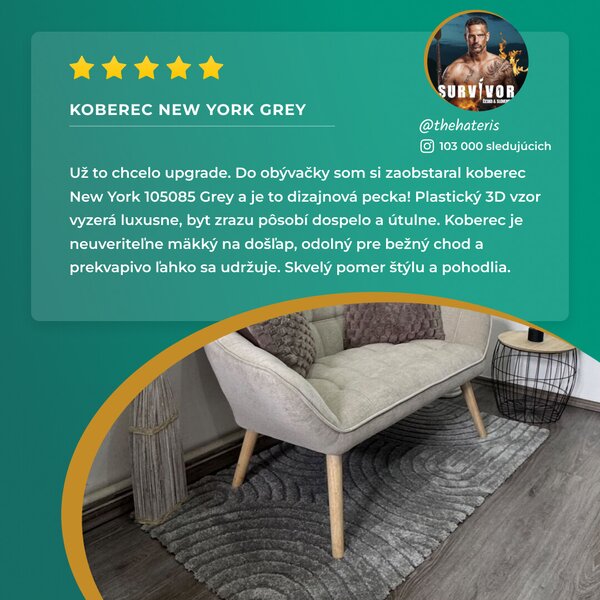 ELLE Decoration, Kusový koberec New York 105085 Grey, 80x150, šedá, obývacia izba