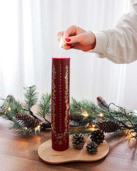 Adventná sviečka Red 25 cm