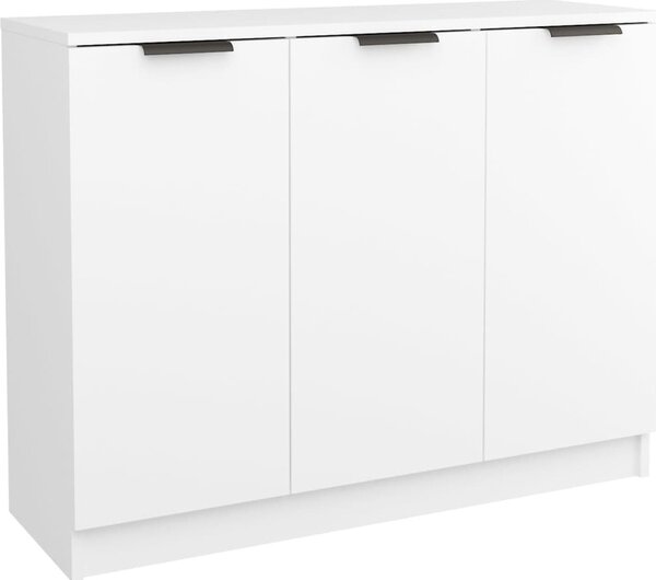 Komoda biela 90,5x30x70 cm spracované drevo