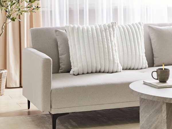 Sada 2 dekoratívnych vankúšov biela polyester 45 x 45 cm bez vzoru jednofarebná moderný štýl doplnky