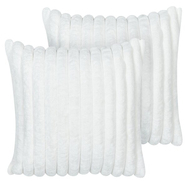 Sada 2 dekoratívnych vankúšov biela polyester 45 x 45 cm bez vzoru jednofarebná moderný štýl doplnky