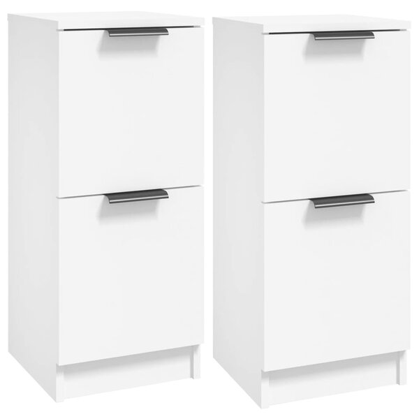 Komody 2 ks biele 30x30x70 cm spracované drevo