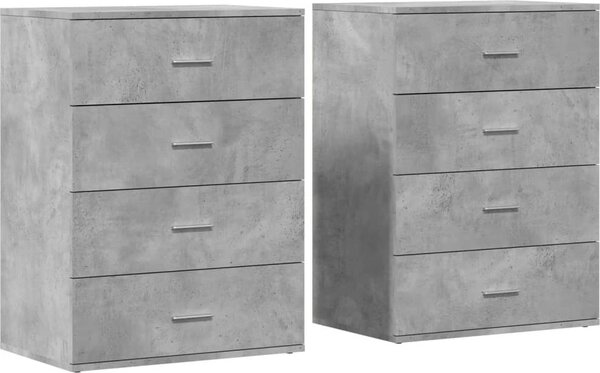 Komody 2 ks betónovo sivé 60x39x80 cm kompozitné drevo