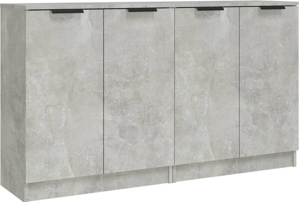 Komody 2 ks betónové sivé 60x30x70 cm spracované drevo