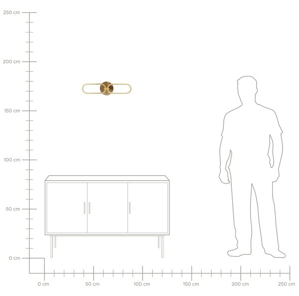 Nástenná LED lampa zlaté kovové tienidlo LED teplé biele svetlo dekoratívne dizajnové osvetlenie