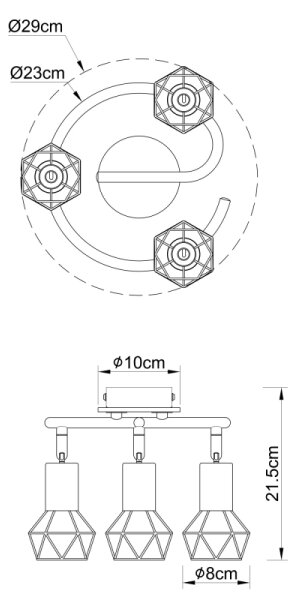 Globo 54802S-3H - Bodové svietidlo XARA 3xE14/40W/230V