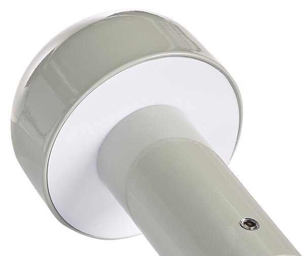 Stolná lampa sivá železo s dotykovým vypínačom nabíjanie cez USB kábel bezdrôtová moderný štýl interiér exteriér