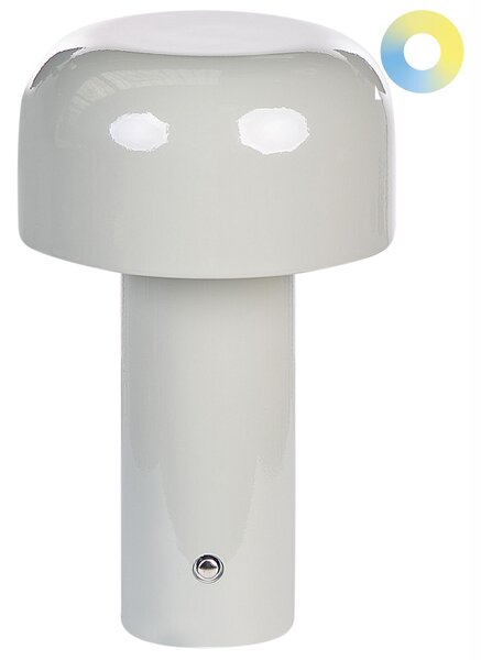 Stolná lampa sivá železo s dotykovým vypínačom nabíjanie cez USB kábel bezdrôtová moderný štýl interiér exteriér