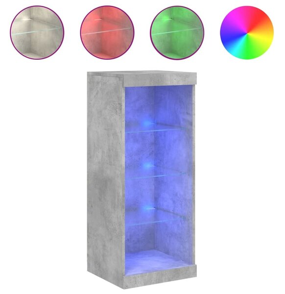 Komoda s LED svetlami betónovo sivá 41x37x100 cm