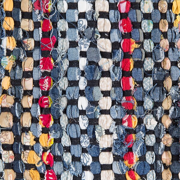 Koberec viacfarebný bavlnený 140 x 200 cm ručne tkaný izbový obdĺžnikový do interiéru