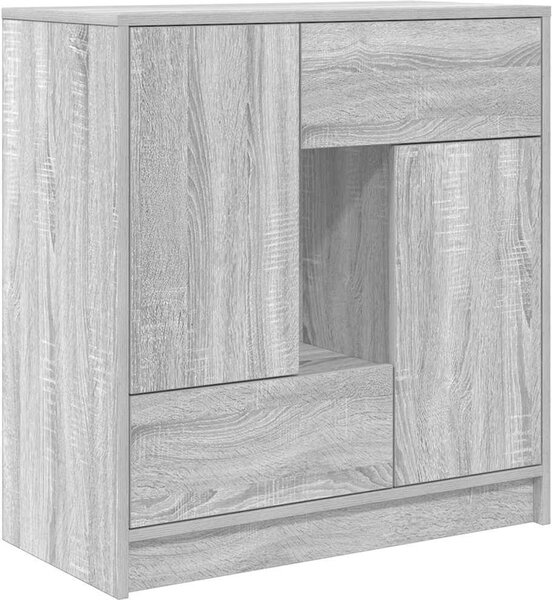 Komoda so zásuvkami a dvierkami, sivá sonoma 70,5x34x74,5 cm