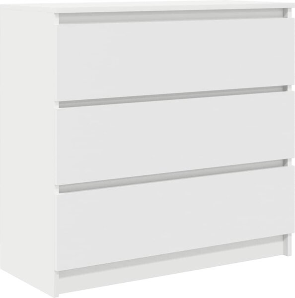 Komoda biela 80x35x76 cm kompozitné drevo