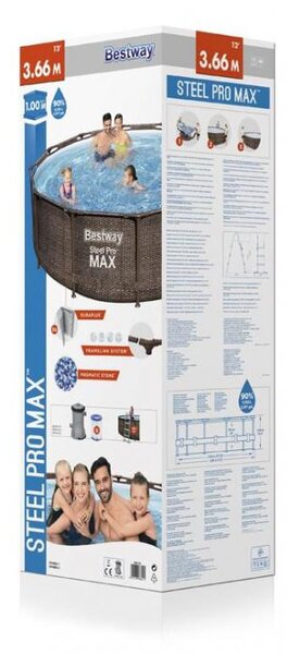 Bestway® Záhradný bazén Bestway 56709 Steel Pro MAX 3.66m x 1.00m Pool Set 8050128 - Bazén