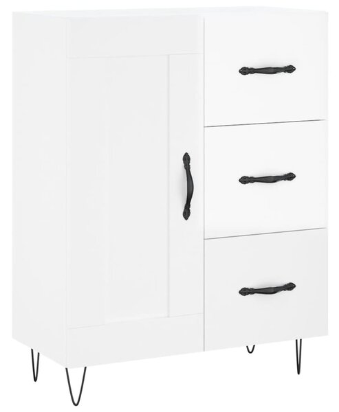 Komoda lesklá biela 69,5x34x90 cm spracované drevo