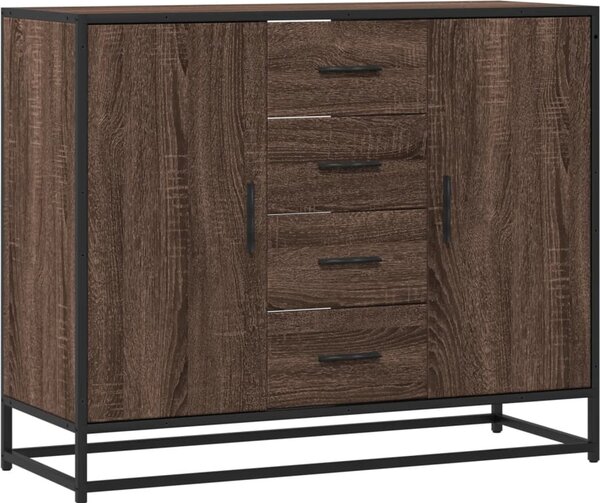 Komoda hnedý dub 92x35x76 cm kompozitné drevo