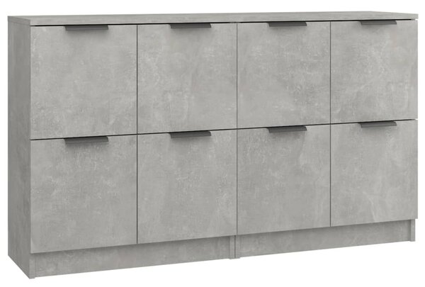 Komody 2 ks betónové sivé 60x30x70 cm spracované drevo