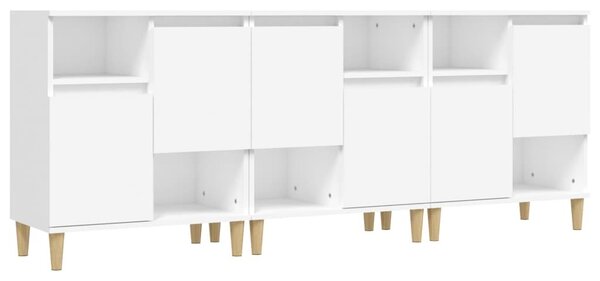 Komody 3 ks biele 60x35x70 cm kompozitné drevo