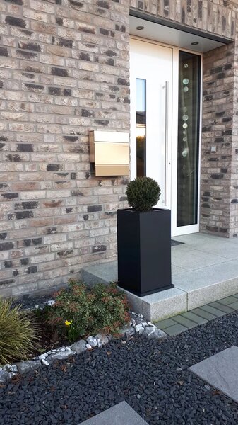 Kvetináč BLOCK, sklolaminát, výška 80 cm, antracit, outlet