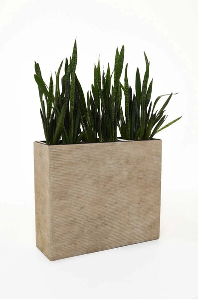 Kvetináč ELEMENTO, sklolaminát, šírka 88 cm, béžové riadky