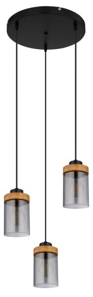 Globo 15557-3H - Luster na lanku FINCA 3xE27/40W/230V kov/drevo