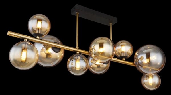 Globo 56135-9D - LED Luster na tyči RIHA 9xG9/3W/230V mosadz