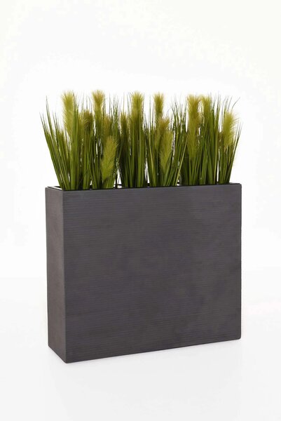 Kvetináč ELEMENTO, sklolaminát, šírka 88 cm, sivá riadky