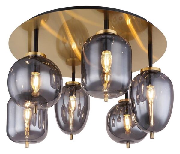 Globo 15345-6DMM - Prisadený luster BLACKY 6xE14/40W/230V mosadz