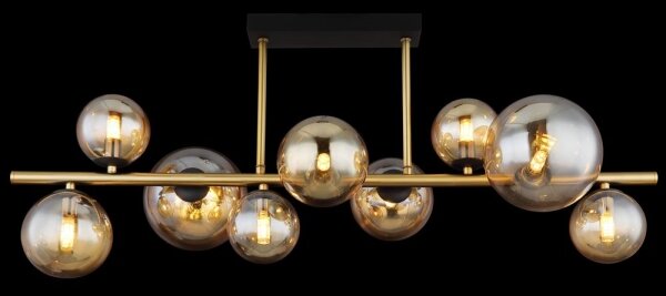 Globo 56135-9D - LED Luster na tyči RIHA 9xG9/3W/230V mosadz
