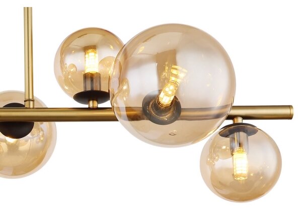 Globo 56135-9D - LED Luster na tyči RIHA 9xG9/3W/230V mosadz