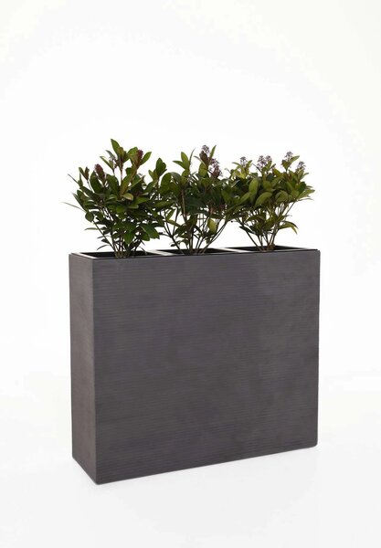 Kvetináč ELEMENTO, sklolaminát, šírka 88 cm, sivá riadky