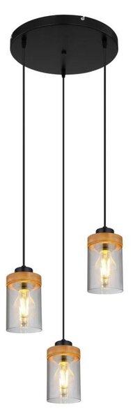 Globo 15557-3H - Luster na lanku FINCA 3xE27/40W/230V kov/drevo