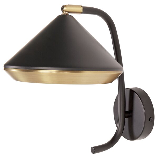 Nástenná lampa čierna kovová 20 x 30 x 28 cm bodové svetlo kužeľovité tienidlo moderná industriálna obývacia izba spálňa